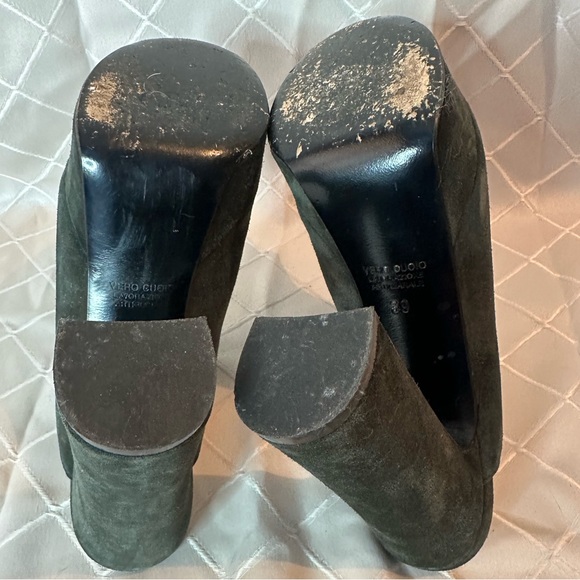 Kenneth Cole Dark Green Peep-Toe Mules, size 39 - Picture 9 of 12